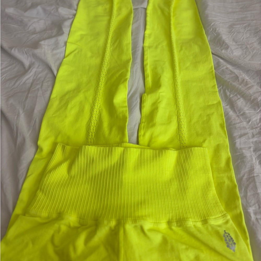 Neon Yellow Free People Good Karma High-Rise 718 Leggings